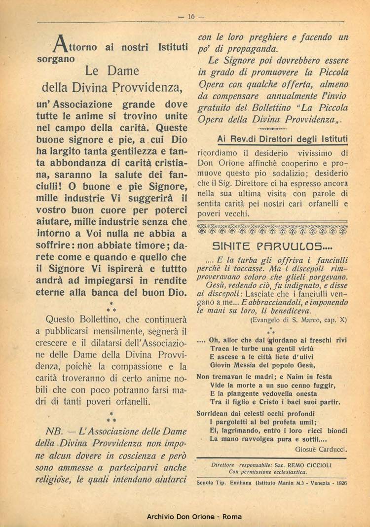 La piccola Opera della Divina Provvidenza, 21, 01, 01-02-1926, pagina 19