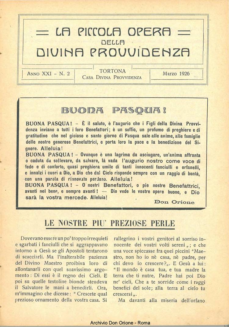 La piccola Opera della Divina Provvidenza, 21, 02, 01-03-1926, pagina 3