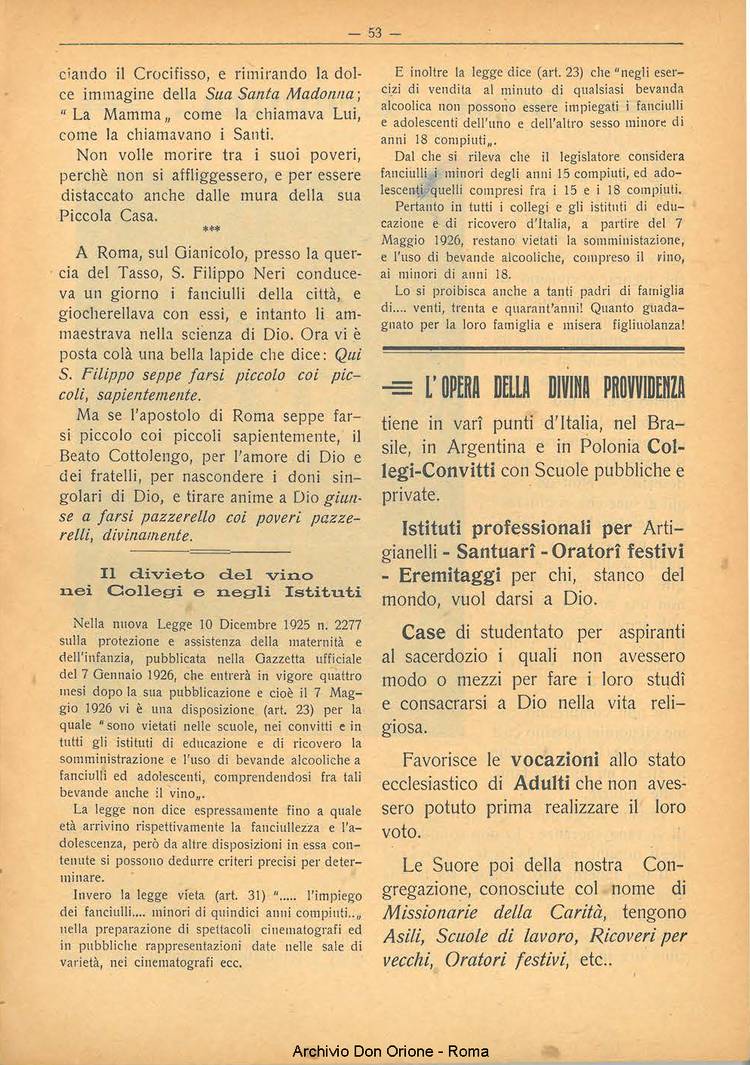 La piccola Opera della Divina Provvidenza, 21, 03, 01-04-1926, pagina 19