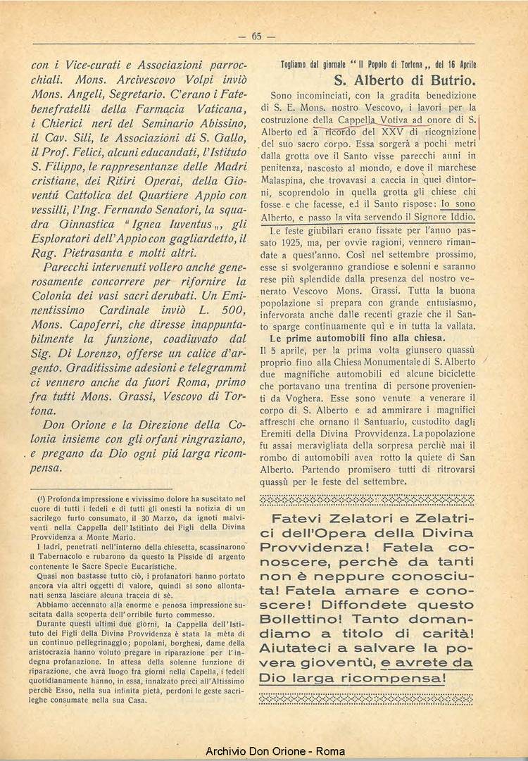 La piccola Opera della Divina Provvidenza, 21, 04, 01-05-1926, pagina 11