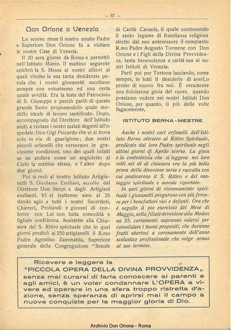La piccola Opera della Divina Provvidenza, 21, 04, 01-05-1926, pagina 13