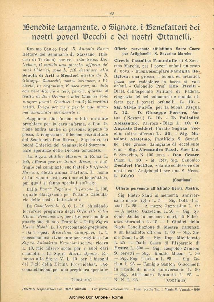 La piccola Opera della Divina Provvidenza, 21, 04, 01-05-1926, pagina 14