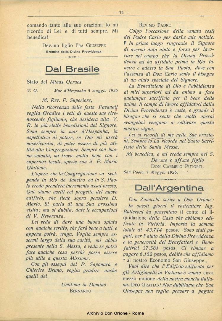 La piccola Opera della Divina Provvidenza, 21, 05, 01-06-1926, pagina 6