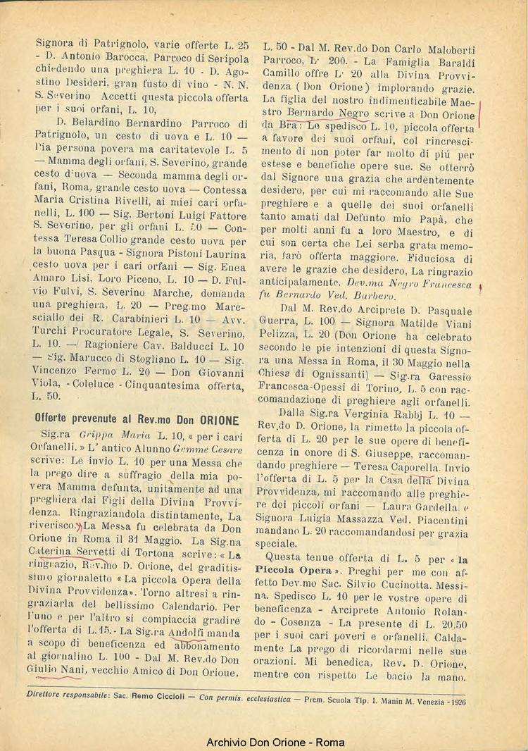 La piccola Opera della Divina Provvidenza, 21, 05, 01-06-1926, pagina 15
