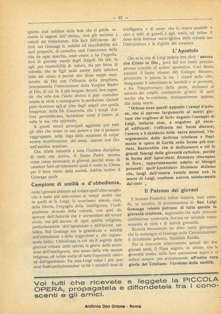 La piccola Opera della Divina Provvidenza, 21, 06, 01-07-1926, pagina 4