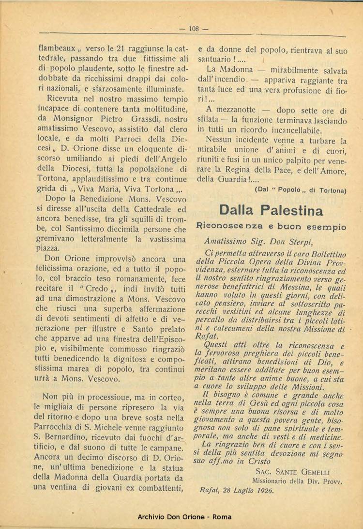 La piccola Opera della Divina Provvidenza, 21, 08, 01-09-1926, pagina 6