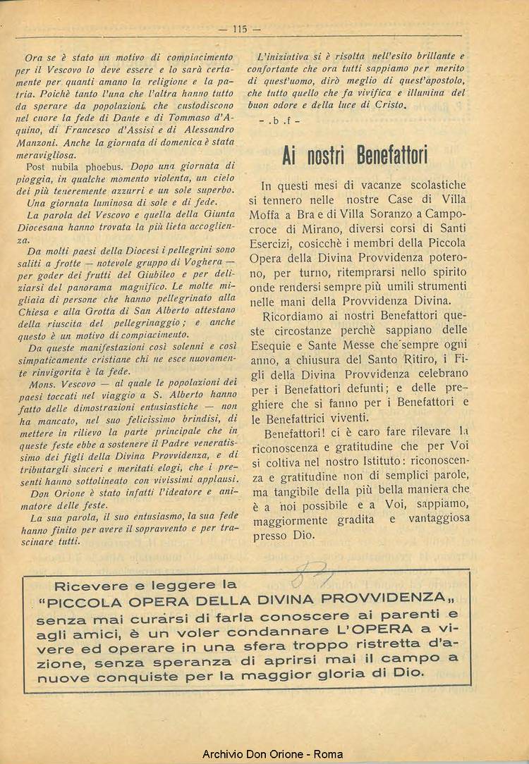 La piccola Opera della Divina Provvidenza, 21, 08, 01-09-1926, pagina 14