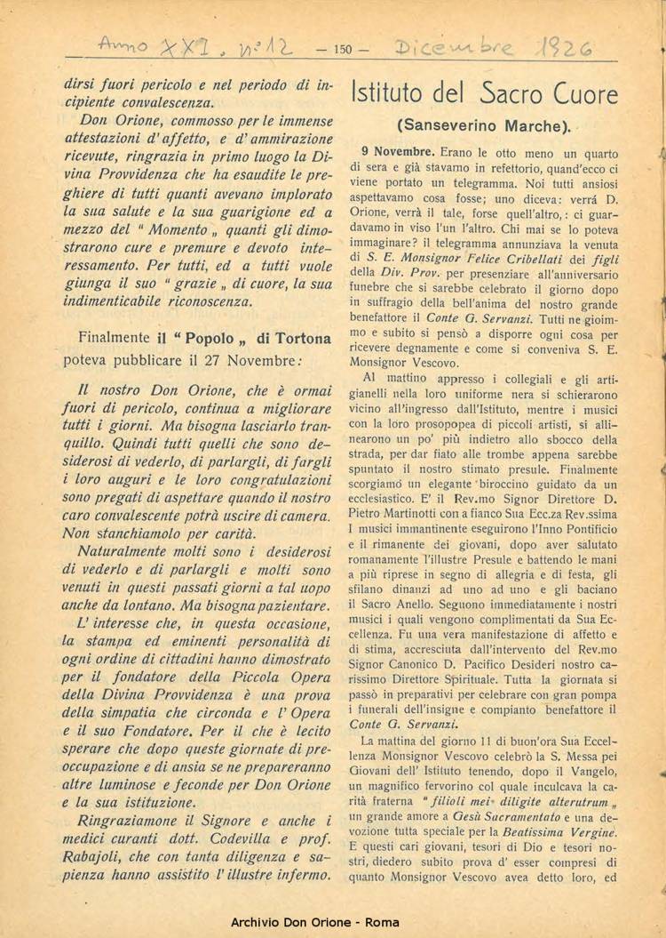 La piccola Opera della Divina Provvidenza, 21, 12, 01-12-1926, pagina 12