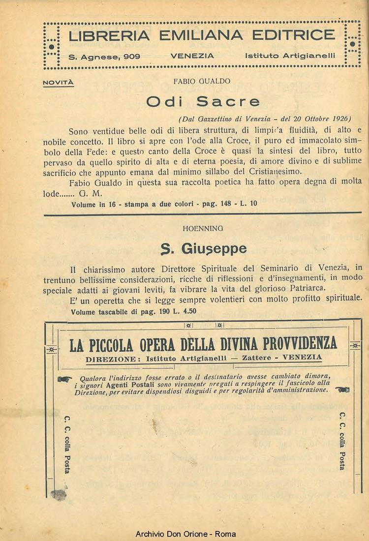 La piccola Opera della Divina Provvidenza, 21, 12, 01-12-1926, pagina 16
