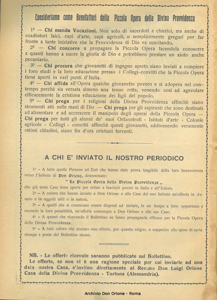 La piccola Opera della Divina Provvidenza, 22, 01, 01-01-1927, pagina 2