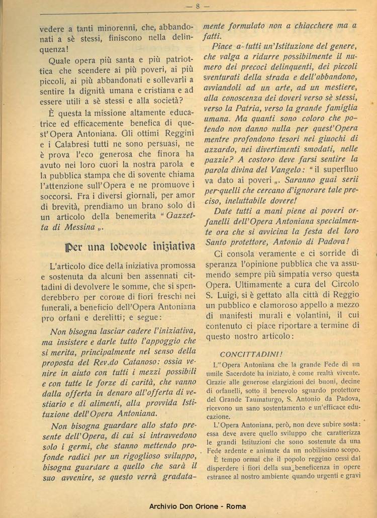 La piccola Opera della Divina Provvidenza, 22, 01, 01-01-1927, pagina 10