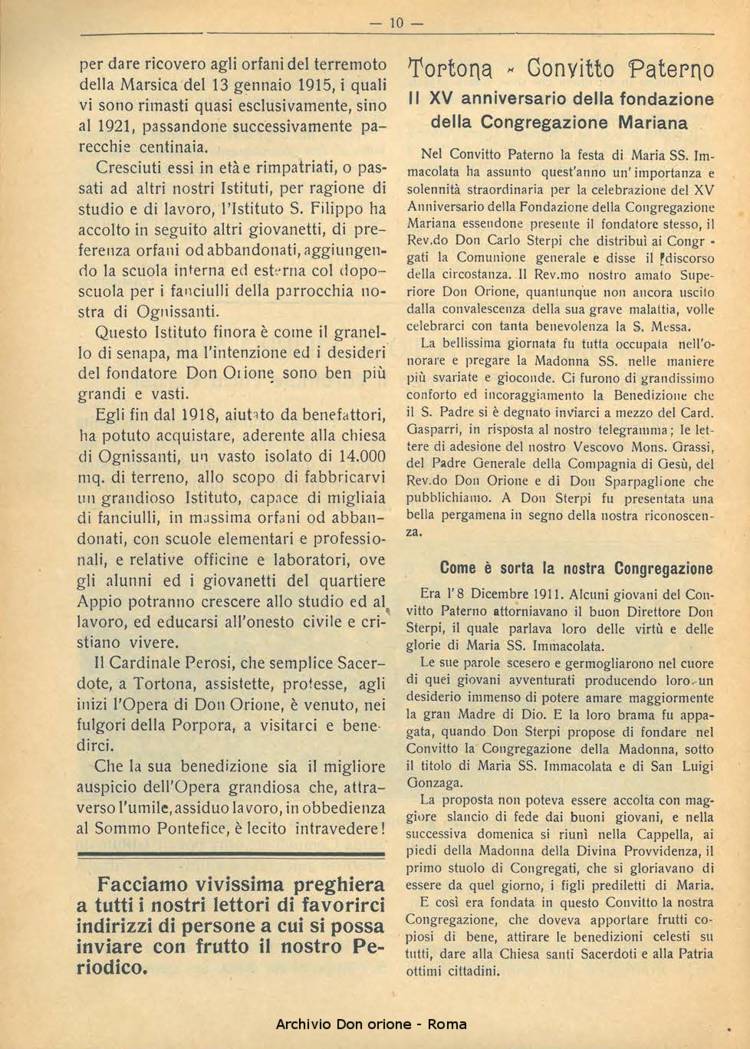 La piccola Opera della Divina Provvidenza, 22, 01, 01-01-1927, pagina 12
