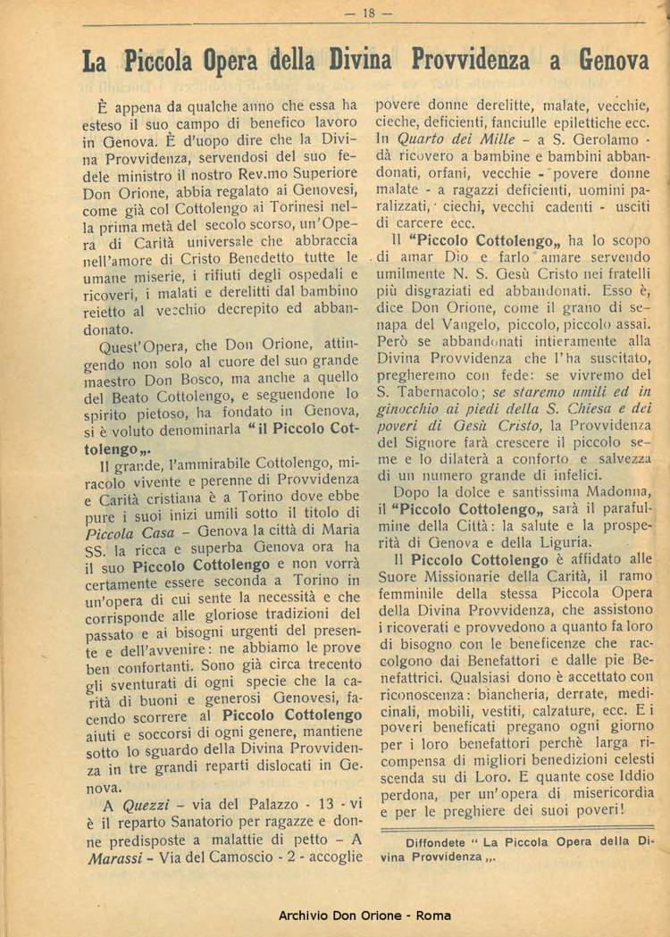 La piccola Opera della Divina Provvidenza, 22, 02, 01-02-1927, pagina 8