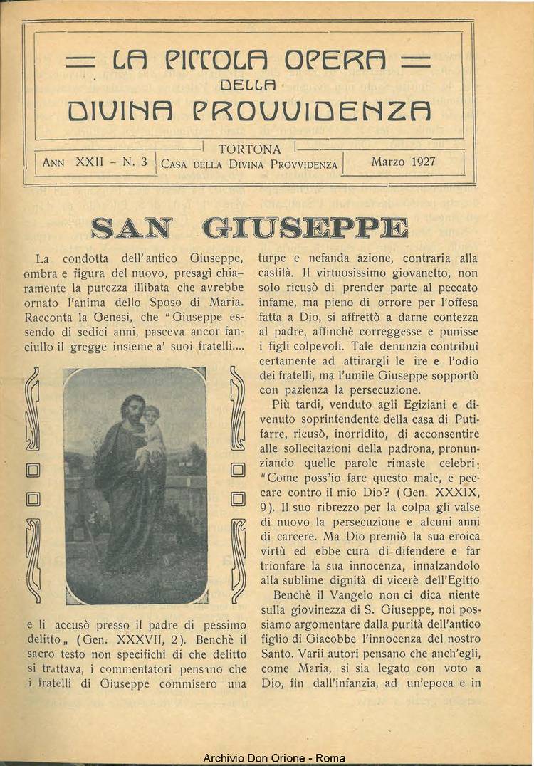 La piccola Opera della Divina Provvidenza, 22, 03, 01-03-1927, pagina 3