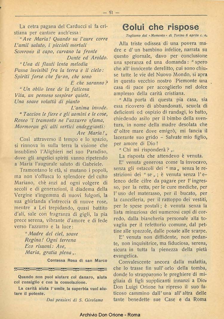 La piccola Opera della Divina Provvidenza, 22, 05, 01-05-1927, pagina 3