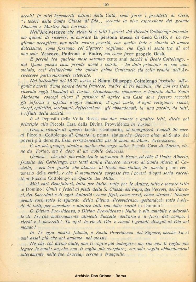 La piccola Opera della Divina Provvidenza, 22, 07, 01-07-1927, pagina 4
