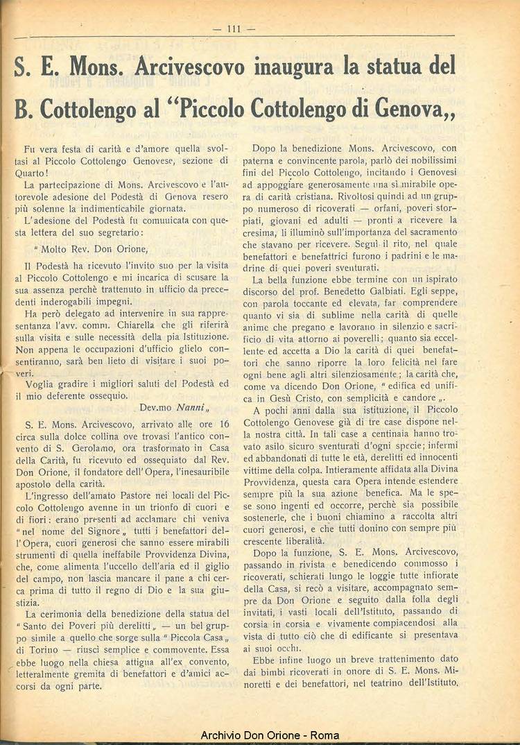 La piccola Opera della Divina Provvidenza, 22, 07, 01-07-1927, pagina 15