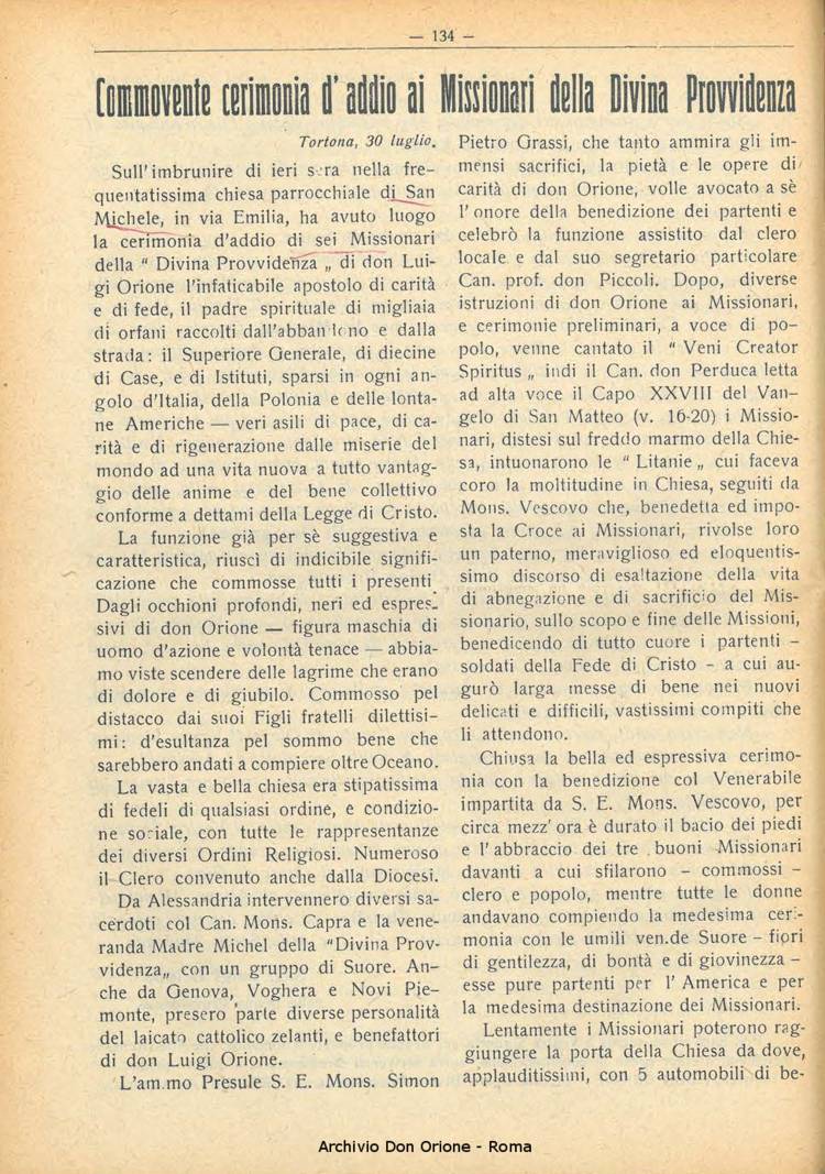 La piccola Opera della Divina Provvidenza, 22, 08, 01-08-1927, pagina 6