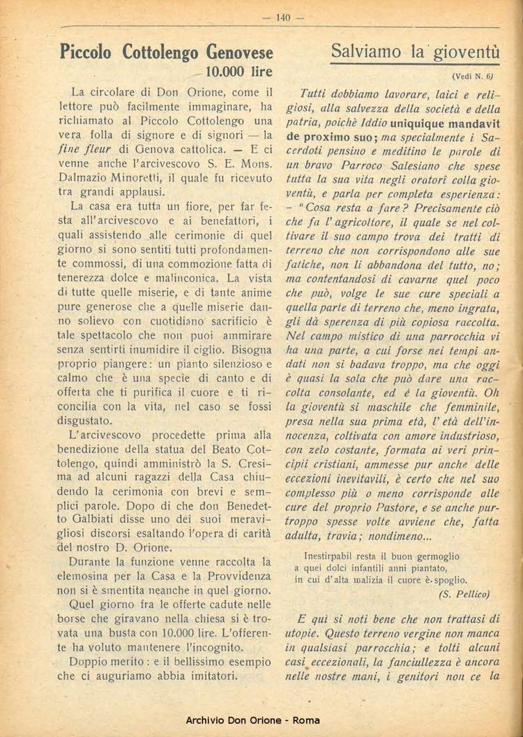La piccola Opera della Divina Provvidenza, 22, 08, 01-08-1927, pagina 12
