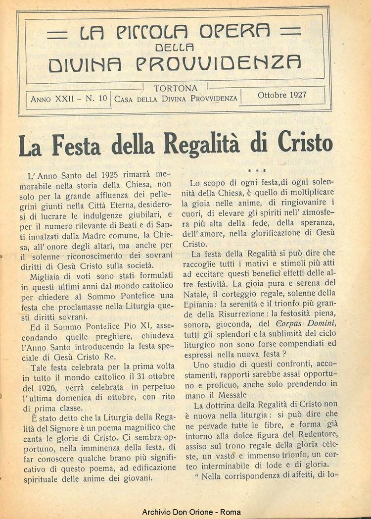 La piccola Opera della Divina Provvidenza, 22, 10, 01-10-1927, pagina 3
