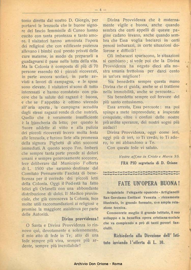 La piccola Opera della Divina Provvidenza, 23, 01, 01-02-1928, pagina 6