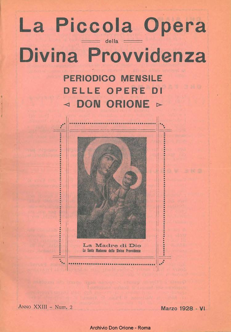 La piccola Opera della Divina Provvidenza, 23, 02, 01-03-1928, pagina 1
