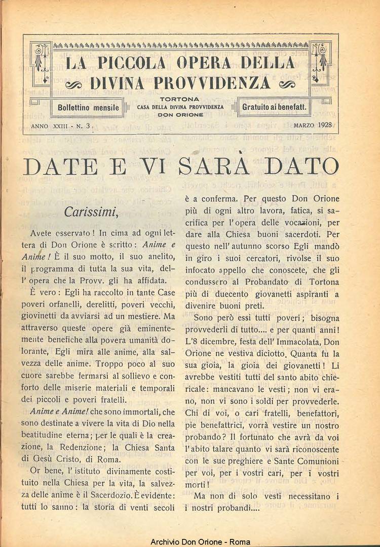 La piccola Opera della Divina Provvidenza, 23, 02, 01-03-1928, pagina 3