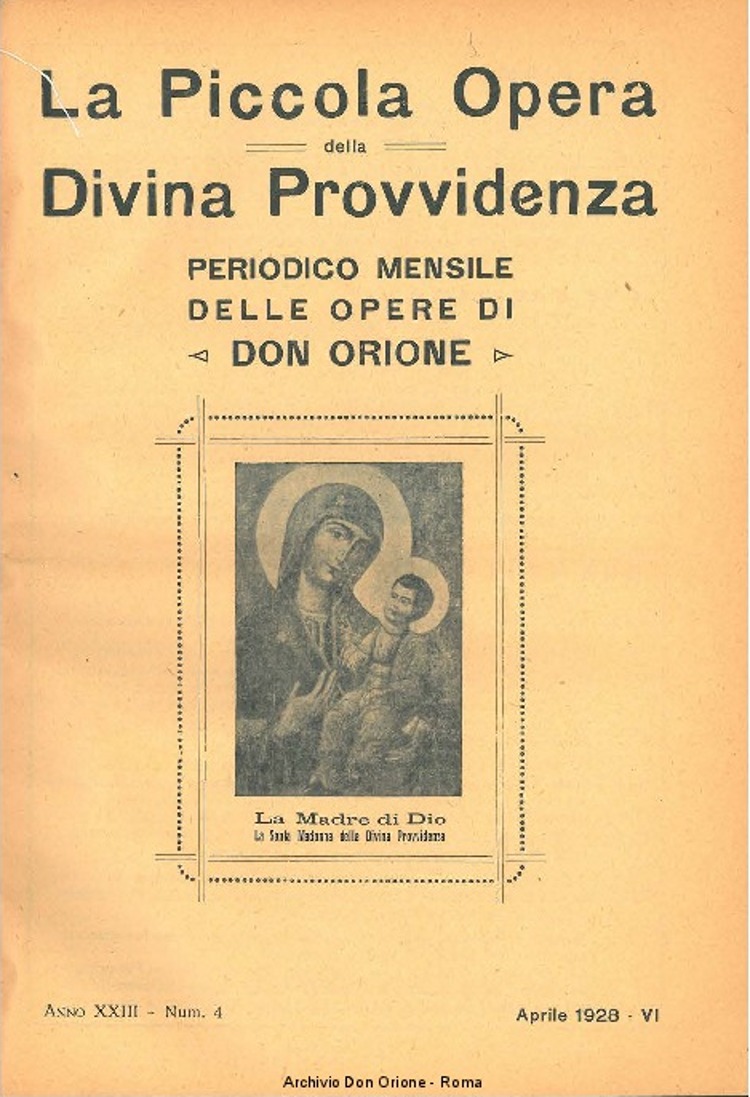 La piccola Opera della Divina Provvidenza, 23, 04, 01-04-1928, pagina 1