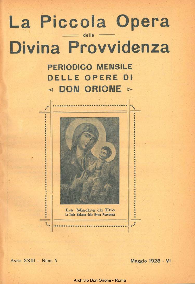 La piccola Opera della Divina Provvidenza, 23, 05, 01-05-1928, pagina 1