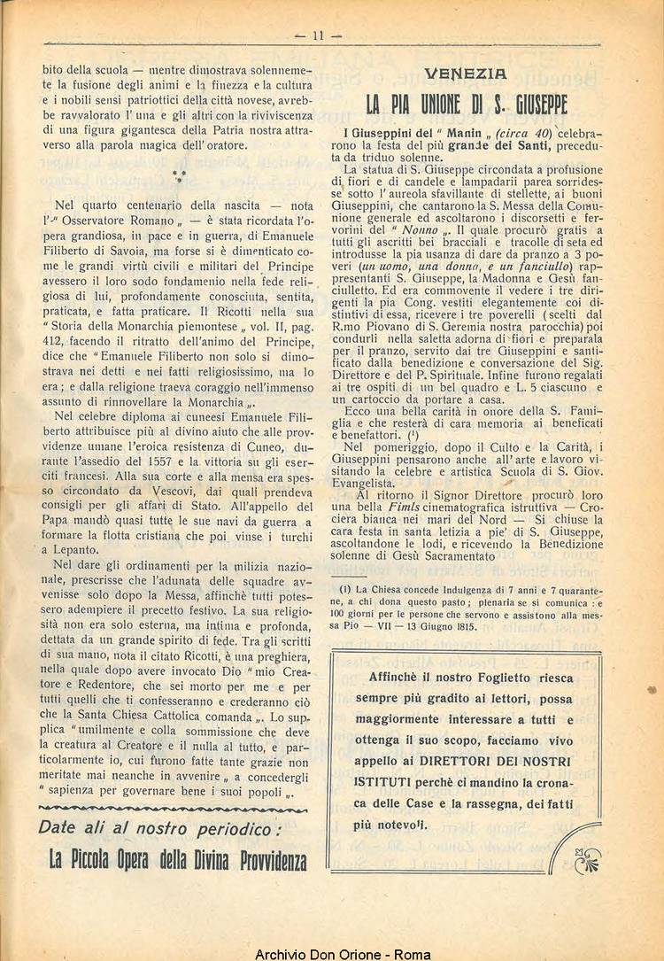 La piccola Opera della Divina Provvidenza, 23, 05, 01-05-1928, pagina 13