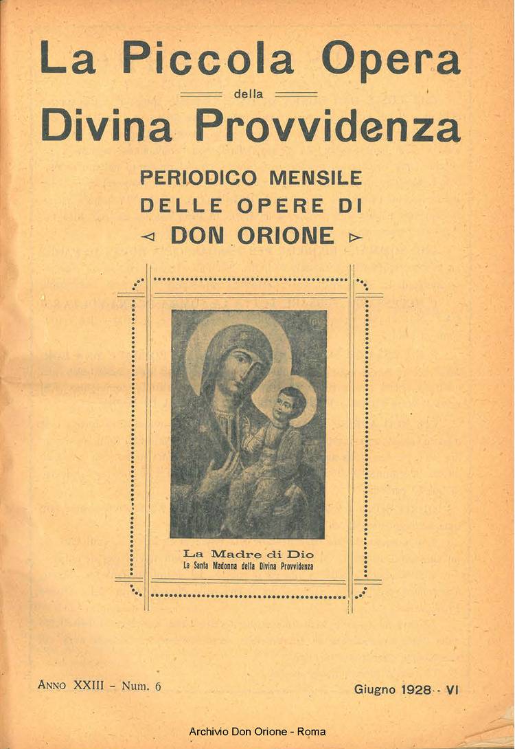 La piccola Opera della Divina Provvidenza, 23, 06, 01-06-1928, pagina 1