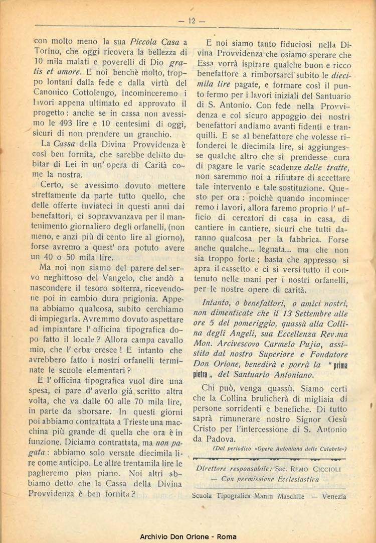 La piccola Opera della Divina Provvidenza, 23, 08, 01-08-1928, pagina 14