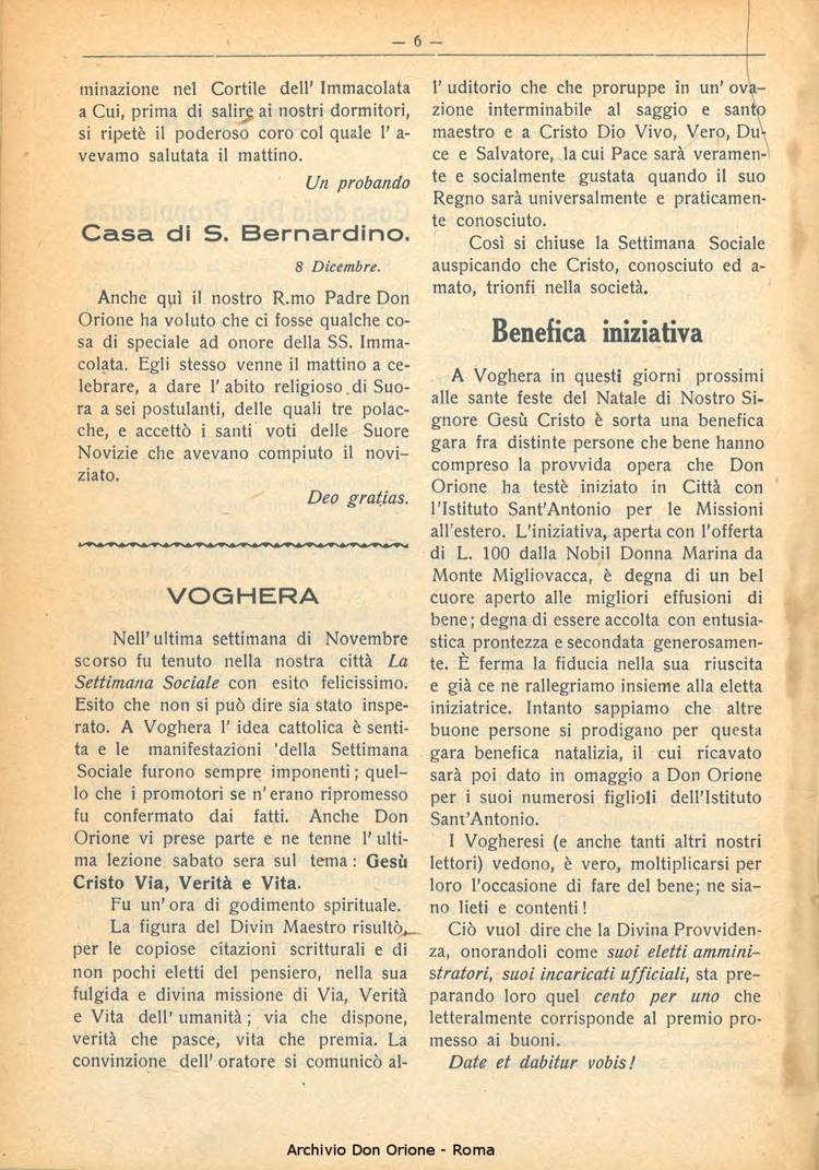 La piccola Opera della Divina Provvidenza, 23, 12, 01-12-1928, pagina 8