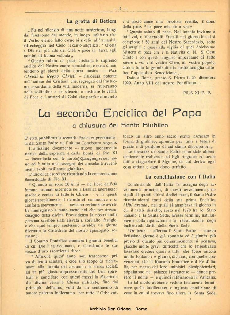 La piccola Opera della Divina Provvidenza, 25, 01, 01-01-1930, pagina 4