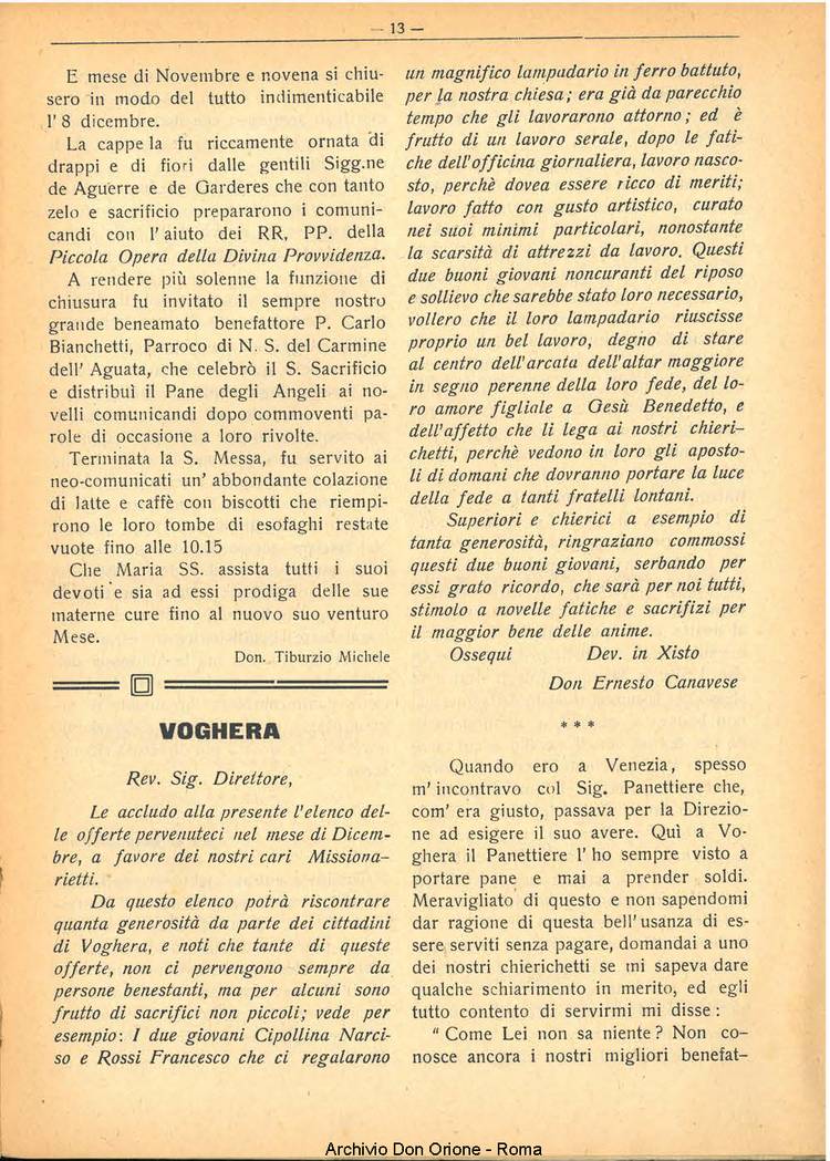 La piccola Opera della Divina Provvidenza, 25, 01, 01-01-1930, pagina 13