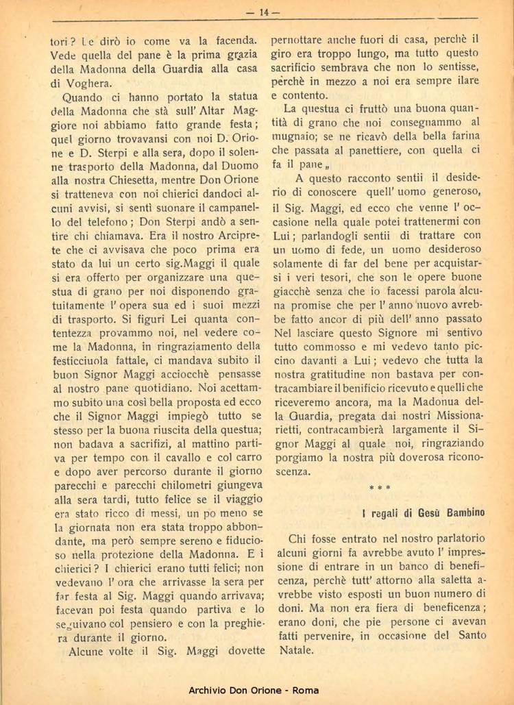 La piccola Opera della Divina Provvidenza, 25, 01, 01-01-1930, pagina 14