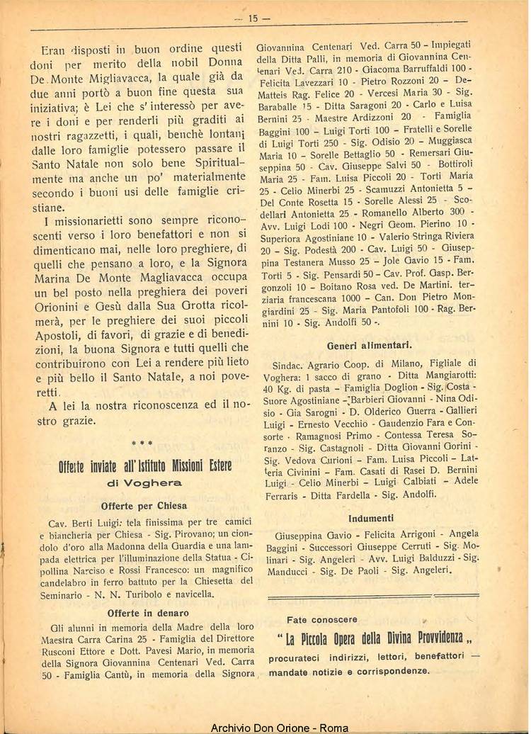 La piccola Opera della Divina Provvidenza, 25, 01, 01-01-1930, pagina 15
