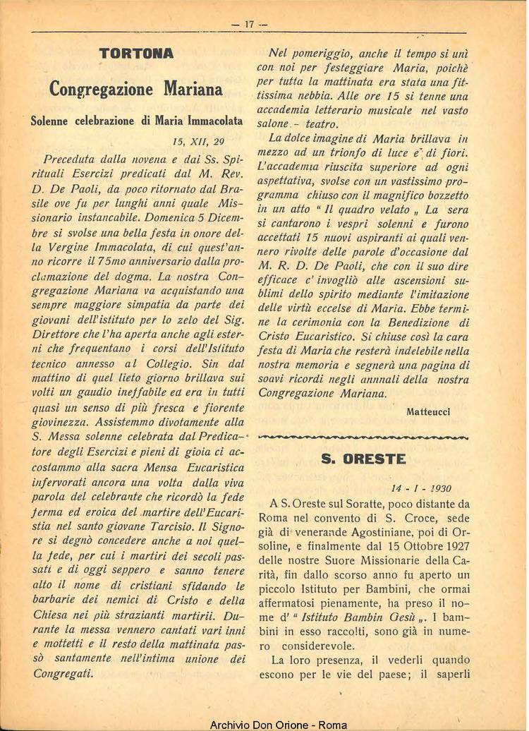 La piccola Opera della Divina Provvidenza, 25, 01, 01-01-1930, pagina 17