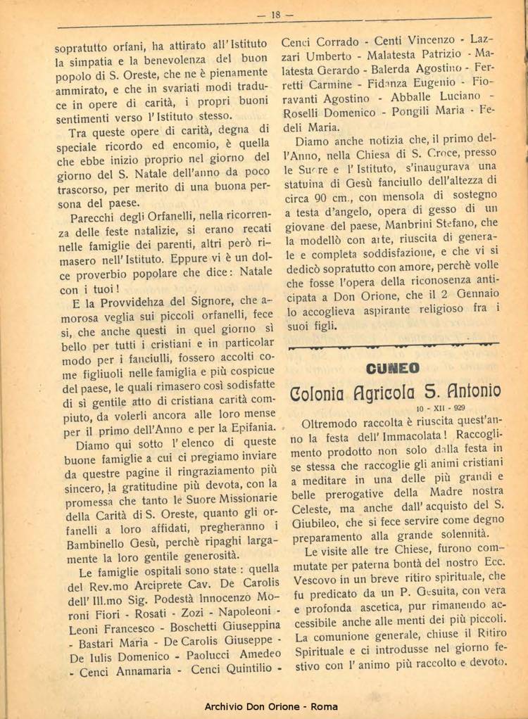 La piccola Opera della Divina Provvidenza, 25, 01, 01-01-1930, pagina 18