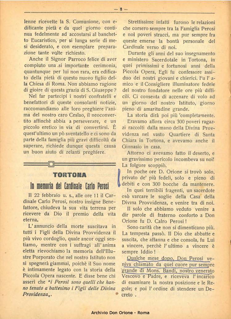 La piccola Opera della Divina Provvidenza, 25, 05, 01-05-1930, pagina 8
