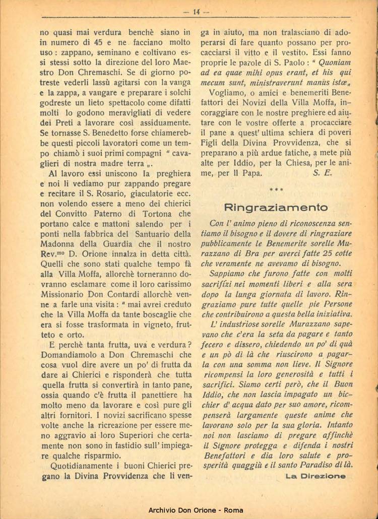 La piccola Opera della Divina Provvidenza, 25, 05, 01-05-1930, pagina 14