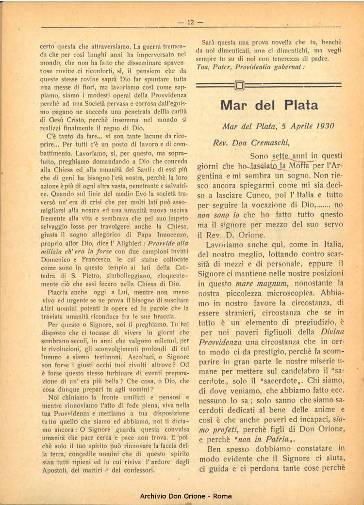 La piccola Opera della Divina Provvidenza, 25, 06, 01-06-1930, pagina 12