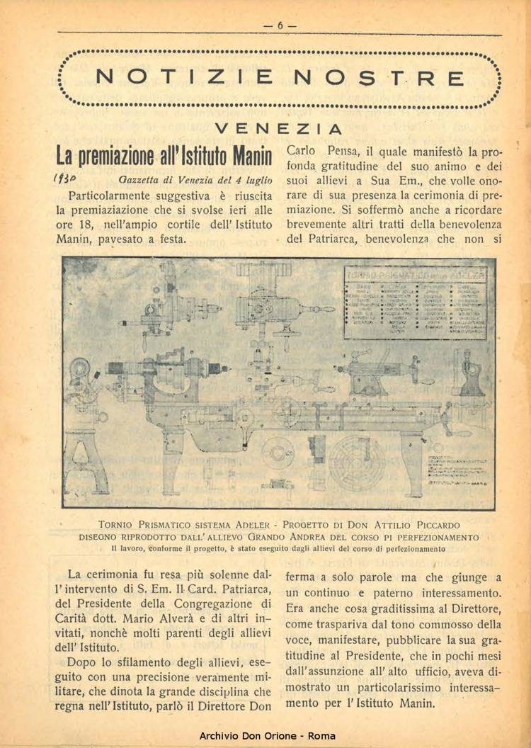 La piccola Opera della Divina Provvidenza, 25, 07, 01-07-1930, pagina 6