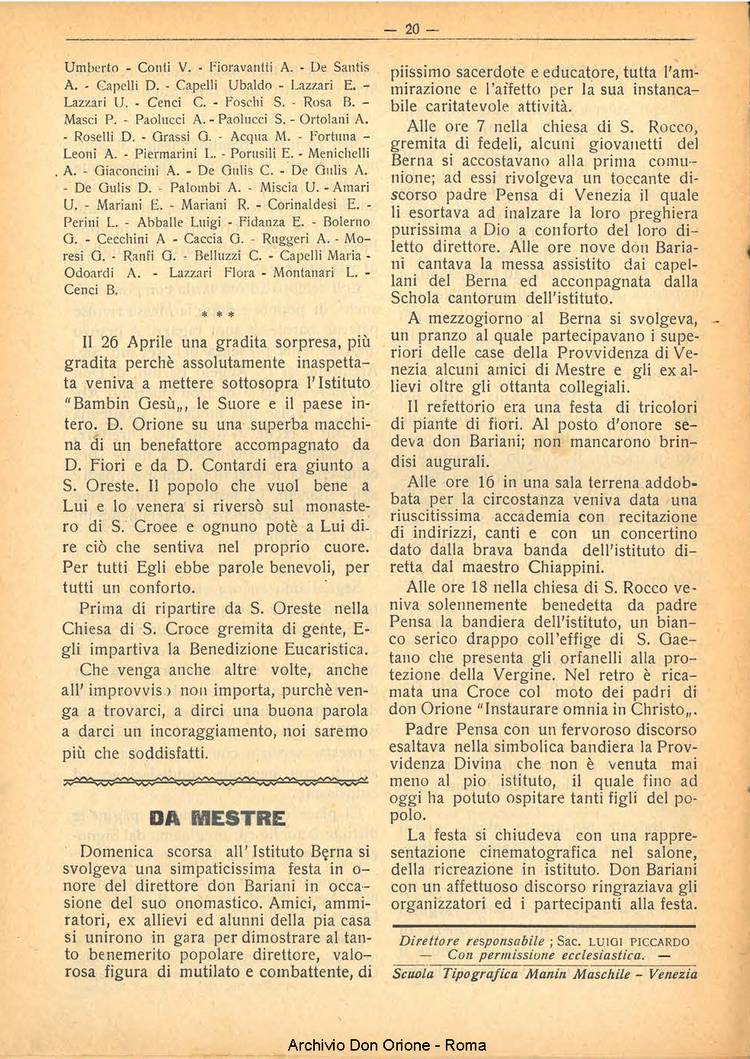 La piccola Opera della Divina Provvidenza, 25, 07, 01-07-1930, pagina 20