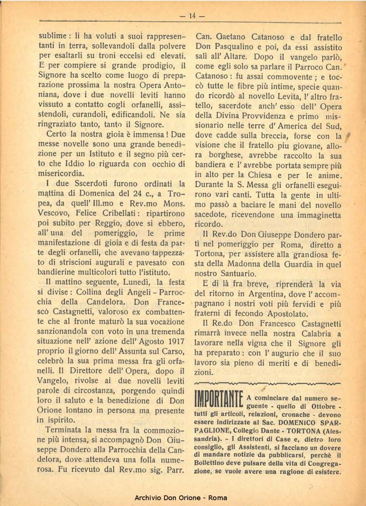 La piccola Opera della Divina Provvidenza, 25, 08_09, 01-09-1930, pagina 14