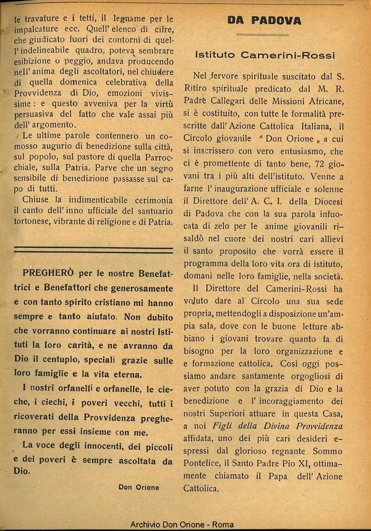 La piccola Opera della Divina Provvidenza, 26, 03, 01-03-1931, pagina 15
