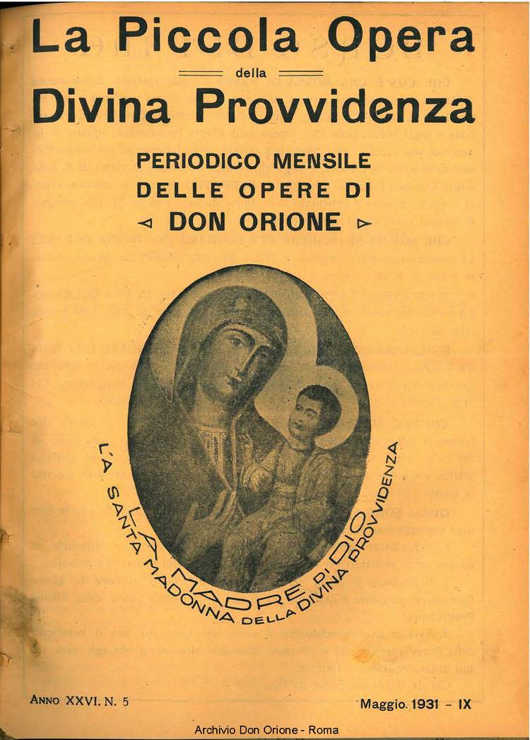 La piccola Opera della Divina Provvidenza, 26, 05, 01-05-1931, pagina 1