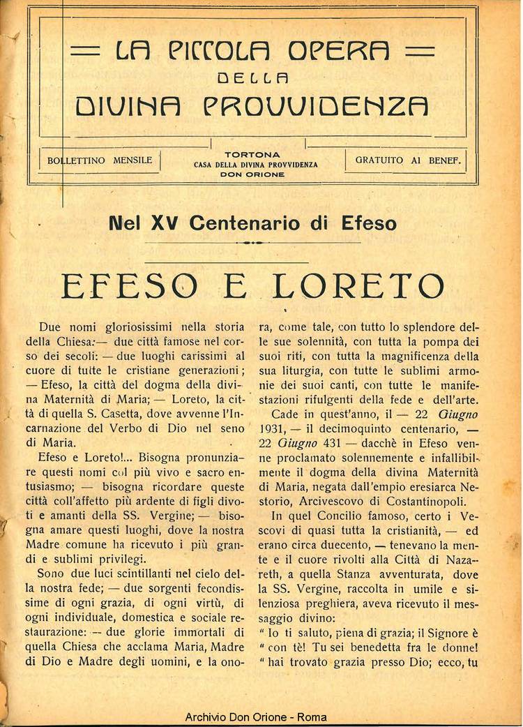 La piccola Opera della Divina Provvidenza, 26, 08, 01-08-1931, pagina 3