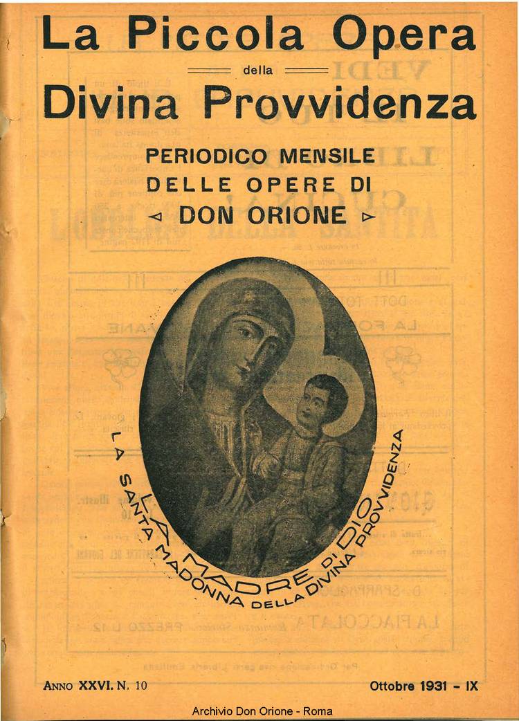 La piccola Opera della Divina Provvidenza, 26, 10, 01-10-1931, pagina 1