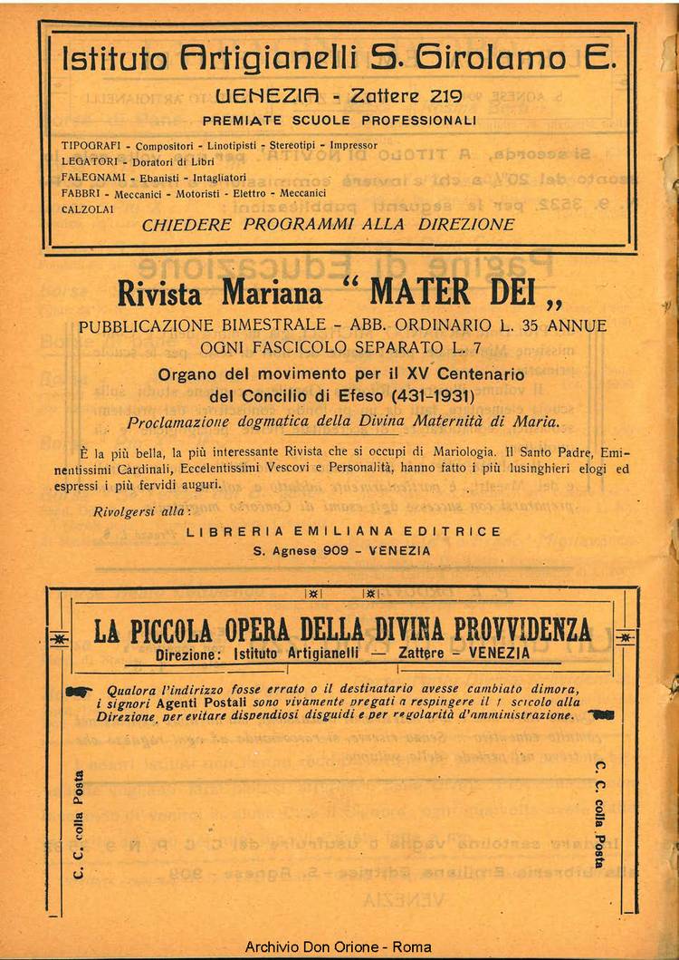 La piccola Opera della Divina Provvidenza, 26, 10, 01-10-1931, pagina 20
